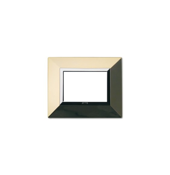 Placca Ave Sistema 44 Zama 44 3 moduli Ottone lucido 44P93OT