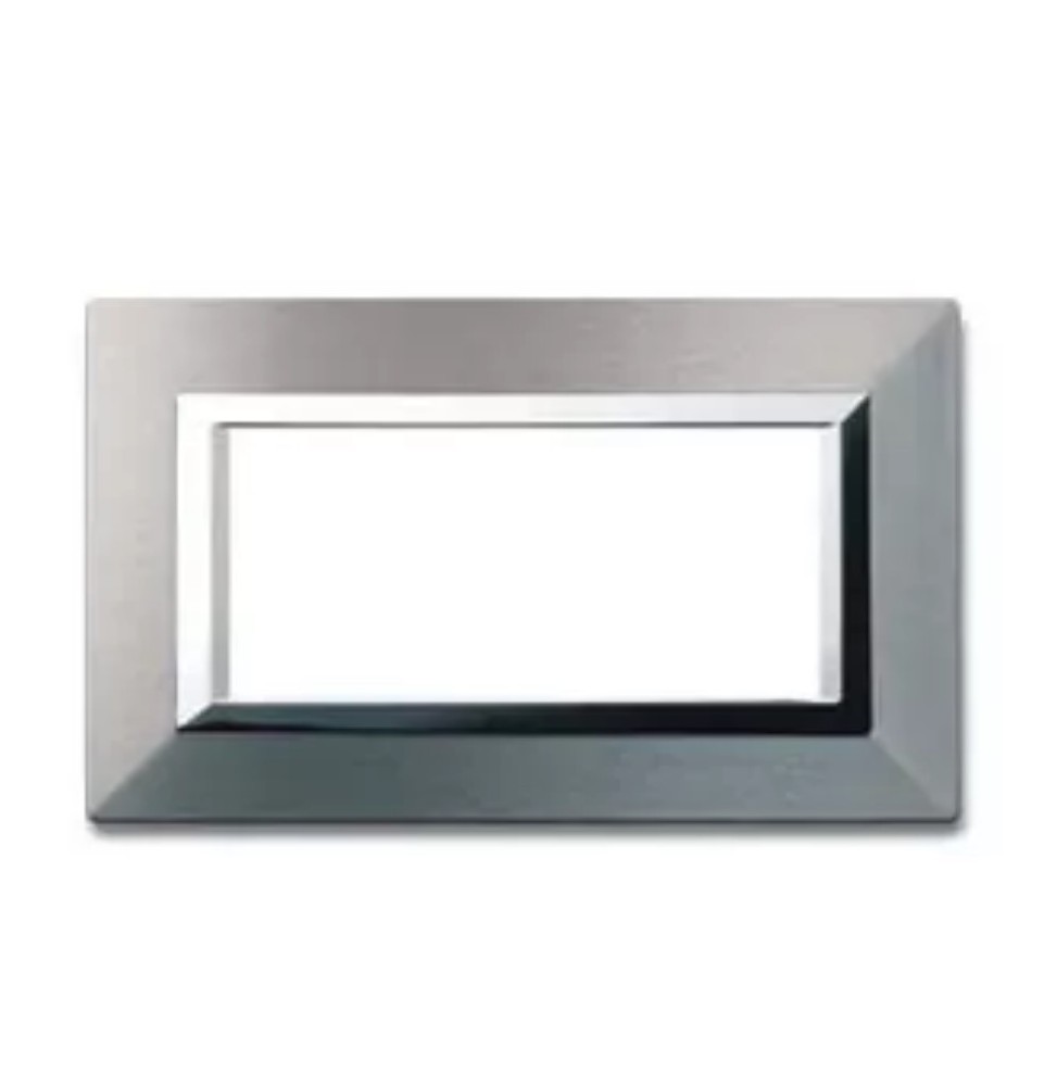 Placca Ave Zama44 in Alluminio Naturale per 4 Moduli