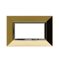 Placca Ave Zama 44 in Ottone Lucido per 4 moduli 44P94OT