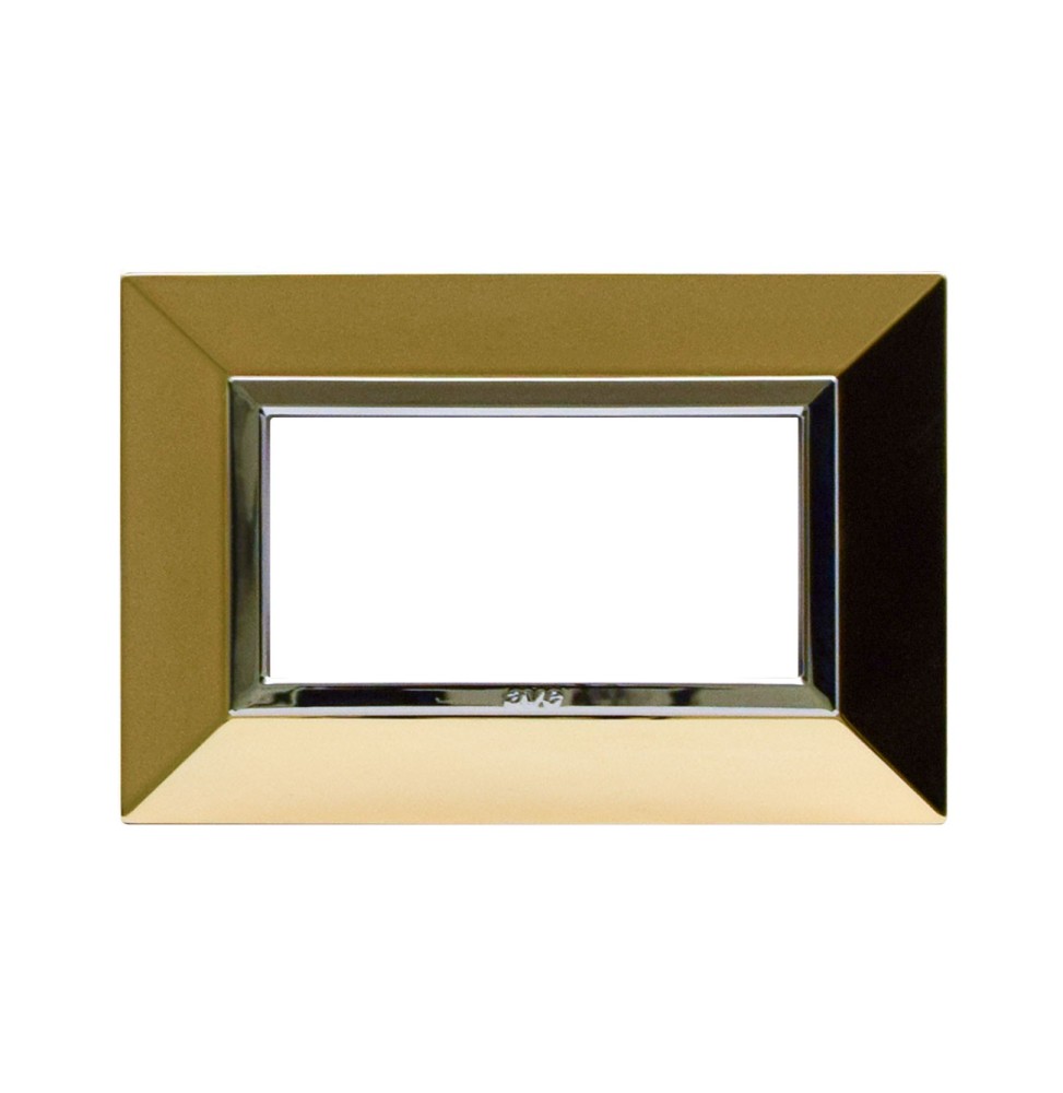 Placca Ave Zama 44 in Ottone Lucido per 4 moduli 44P94OT