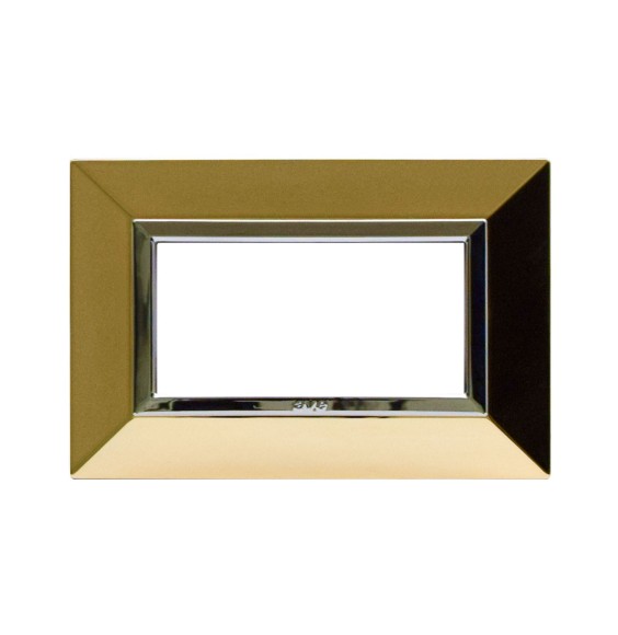Placca Ave Zama 44 in Ottone Lucido per 4 moduli 44P94OT