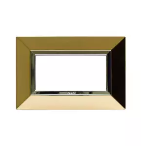 Placca Ave Zama 44 in Ottone Lucido per 4 moduli 44P94OT