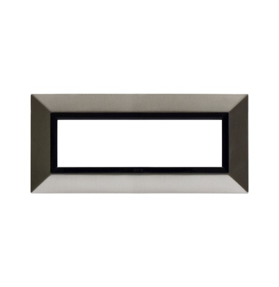Placca 7 moduli Nichel spazzolato AVE Zama 44 44P97NCS