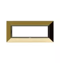 Placca Ave 44P97OT 'Zama 44' in Ottone Lucido per 7 moduli