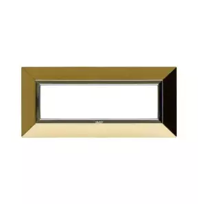 Placca Ave 44P97OT 'Zama 44' in Ottone Lucido per 7 moduli