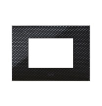 Placca Ave Young Sistema 44 3 Moduli Carbon Scuro 3D 44PJ03CBS3D