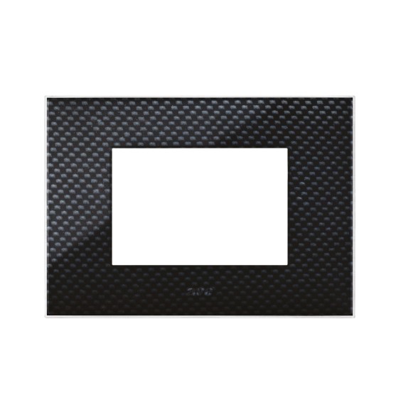 Placca Ave Young Sistema 44 3 Moduli Carbon Scuro 3D 44PJ03CBS3D