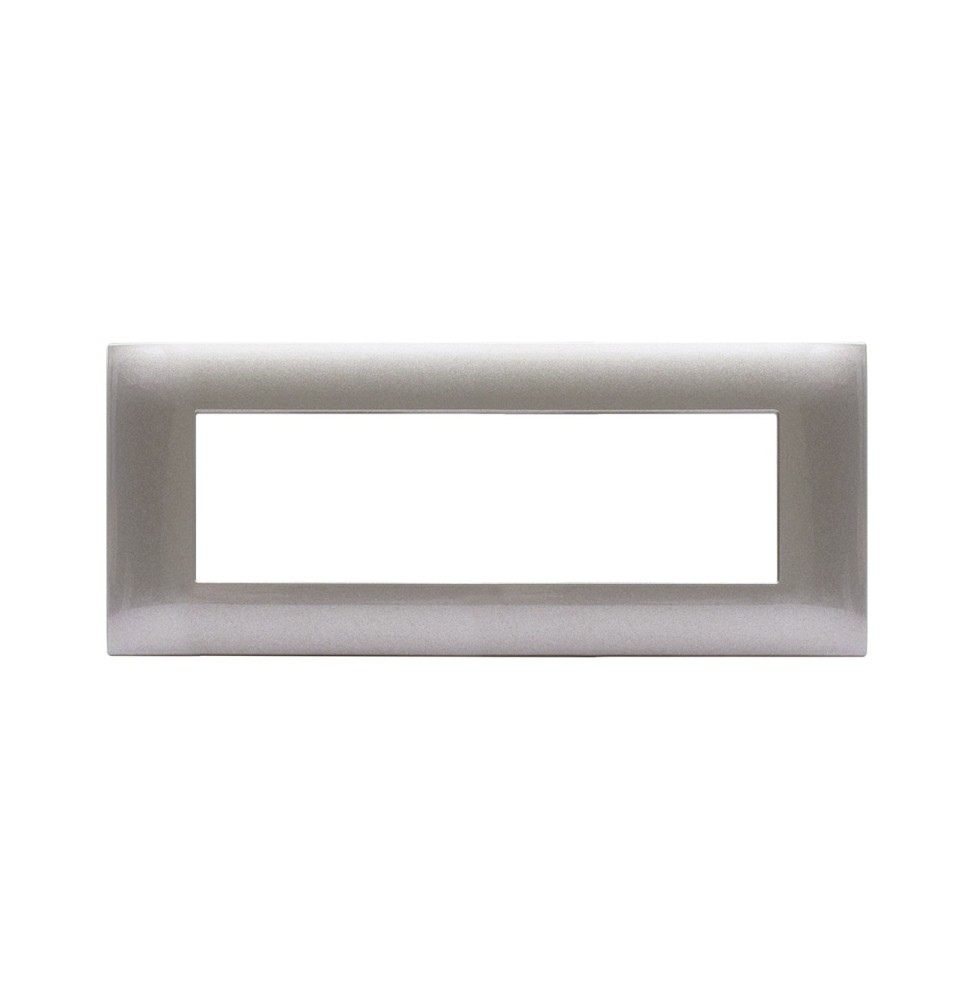 Placca Ave Young Sistema 44 7 Moduli Grigio Metallizzato 44PJ07GM