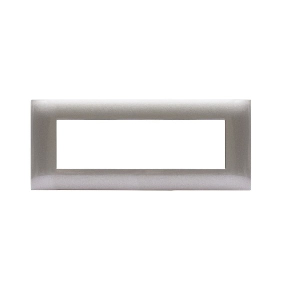 Placca Ave Young Sistema 44 7 Moduli Grigio Metallizzato 44PJ07GM