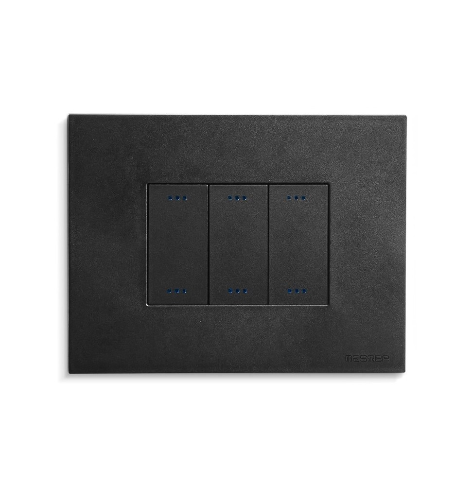 Placca 3 posti Blackboard effetto satinato serie Pixia Master 14PX203