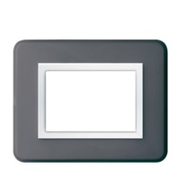 Placca AVE Personal 3 moduli grigio scuro lucido 44P03GRL