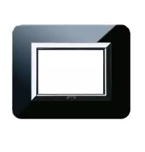 Placca Personal Nero Assoluto 3 Moduli Sistema 44 Ave 44P03NAL