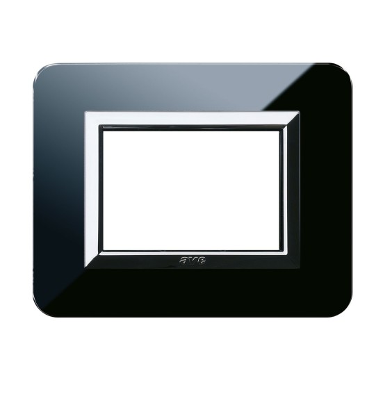 Placca Personal Nero Assoluto 3 Moduli Sistema 44 Ave 44P03NAL