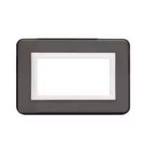 Placca AVE Personal 4 moduli grigio scuro lucido 44P04GRL