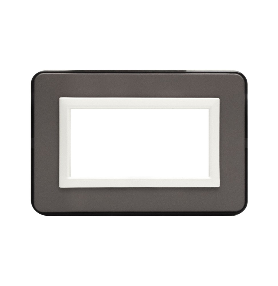 Placca AVE Personal 4 moduli grigio scuro lucido 44P04GRL