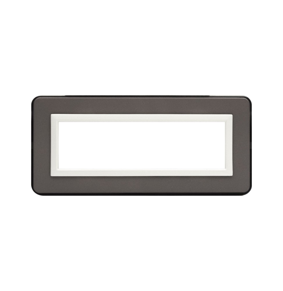 Placca AVE Personal 7 moduli Grigio scuro lucido 44P07GRL