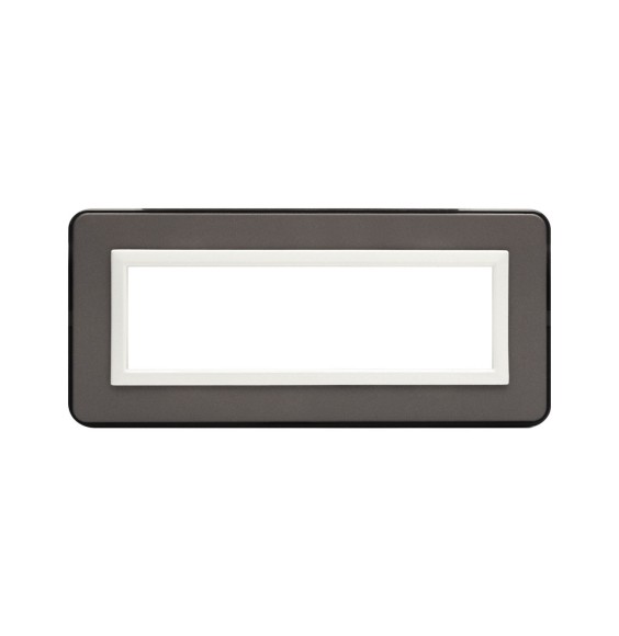 Placca AVE Personal 7 moduli Grigio scuro lucido 44P07GRL
