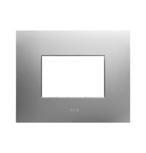 Placca rettangolare in metallo acciaio spazzolato Smart44 3 moduli AVE 44PSM3AS