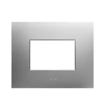 Placca rettangolare in metallo acciaio spazzolato Smart44 3 moduli AVE 44PSM3AS