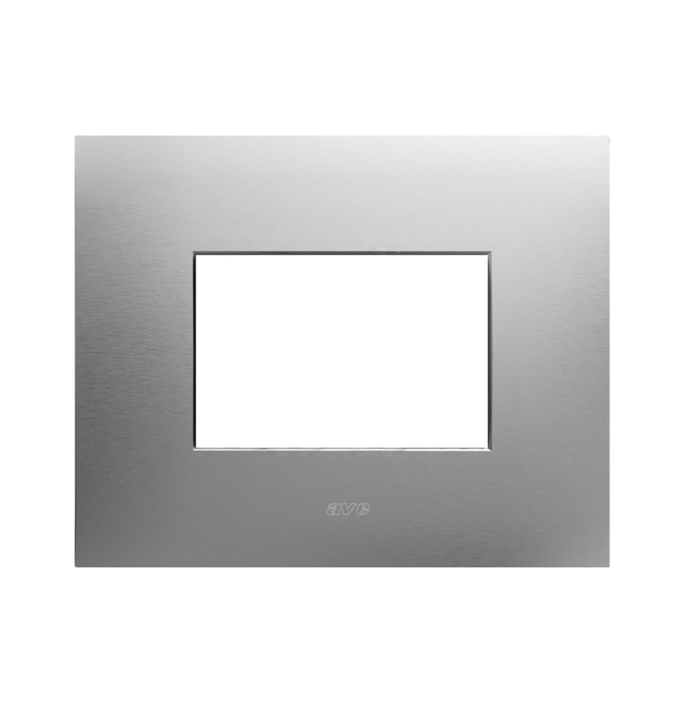 Placca rettangolare in metallo acciaio spazzolato Smart44 3 moduli AVE 44PSM3AS