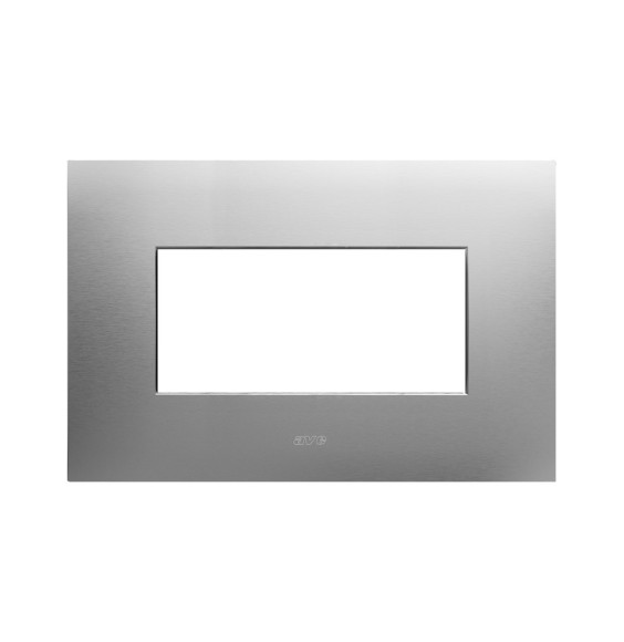 Placca in metallo acciaio spazzolato 4 moduli AVE Smart44 44PSM4AS