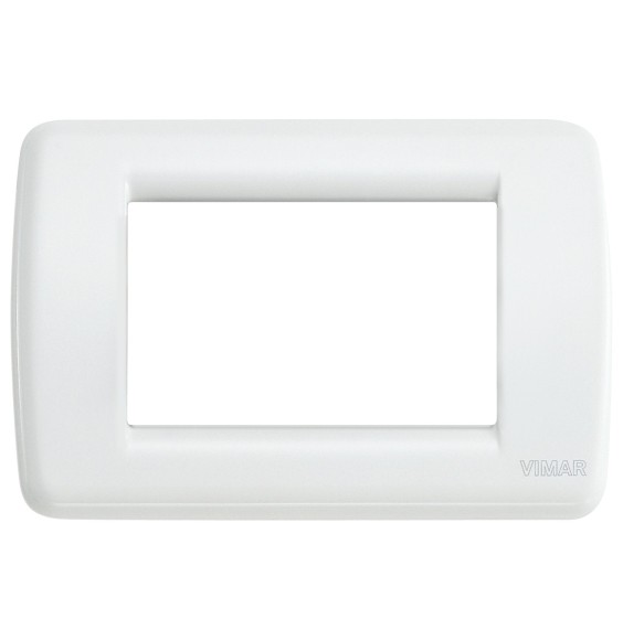 Placca Vimar Idea Rondo' 3 Moduli in Metallo Bianco 16753.01