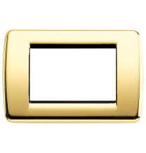 Placca Vimar Idea Rondo' 3 Moduli in Oro Lucido Metallo 16753.32