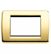 Placca Vimar Idea Rondo' 3 Moduli in Oro Lucido Metallo 16753.32