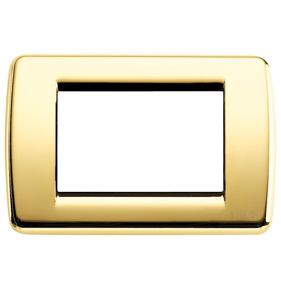 Placca Vimar Idea Rondo' 3 Moduli in Oro Lucido Metallo 16753.32