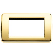 Placca Vimar Idea Rondo' 4 Moduli in Oro Lucido Metallo 16754.32