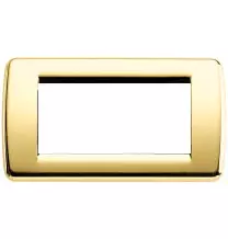 Placca Vimar Idea Rondo' 4 Moduli in Oro Lucido Metallo 16754.32
