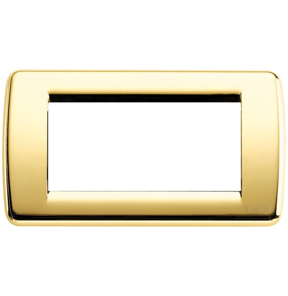Placca Vimar Idea Rondo' 4 Moduli in Oro Lucido Metallo 16754.32