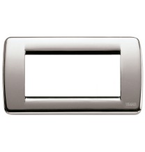 Placca Vimar Idea Rondo' 4 Moduli Nichel Spazzolato 16754.34