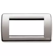 Placca Vimar Idea Rondo' 4 Moduli Nichel Spazzolato 16754.34