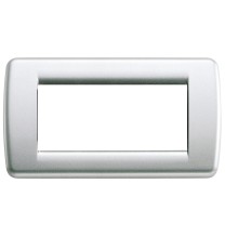 Placca Vimar Idea Rondo' 4 Moduli in Argento Metallizzato 16754.21