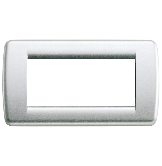 Placca Vimar Idea Rondo' 4 Moduli in Argento Metallizzato 16754.21