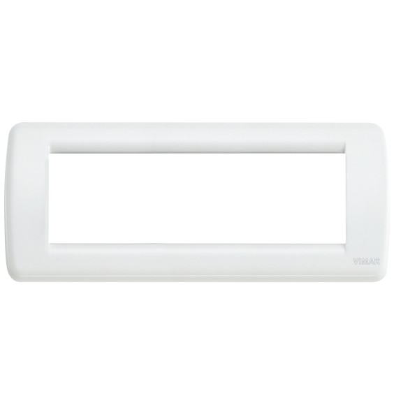 Placca Vimar Idea Rondo' 6 Moduli in Metallo Bianco 16756.01