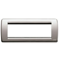 Placca Vimar Idea Rondo' 6 Moduli Nichel Spazzolato 16756.34
