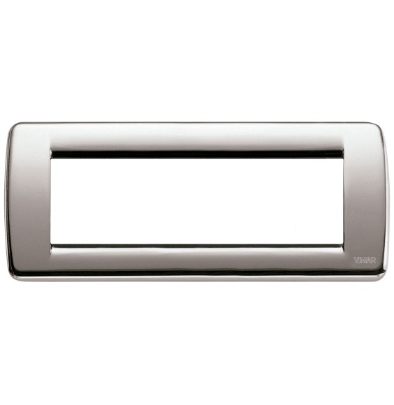 Placca Vimar Idea Rondo' 6 Moduli Nichel Spazzolato 16756.34