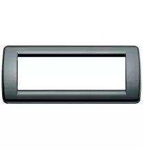 Placca Vimar Idea Rondo' 6 Moduli in Tecnopolimero Nero 16766.16