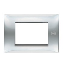Placca Flexa in Tecnopolimero Inox Lucido 3 Moduli Urmet 11803.IL
