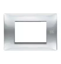 Placca Flexa in Tecnopolimero Inox Lucido 3 Moduli Urmet 11803.IL