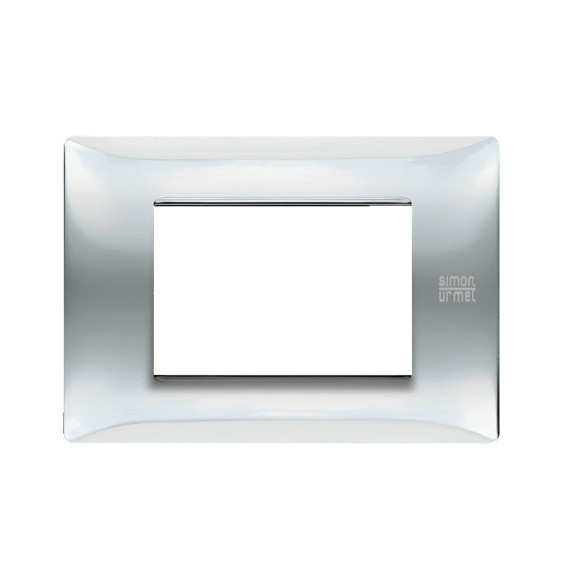Placca Flexa in Tecnopolimero Inox Lucido 3 Moduli Urmet 11803.IL