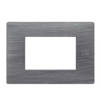 Placca Flexa in Tecnopolimero Alluminio Spazzolato 3 Moduli Urmet 11803.AS