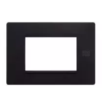 Placca Flexa in Tecnopolimero Nero Pastello 3 Moduli Urmet 11803.NP