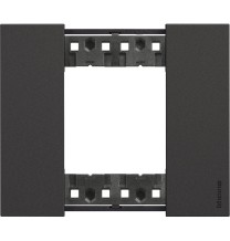 Placca Bticino Living Now Nera  due posti tecnopolimero KA4802KG