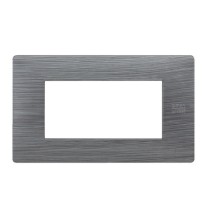 Placca Flexa in Tecnopolimero Alluminio Spazzolato 4 Moduli Urmet 11804.AS