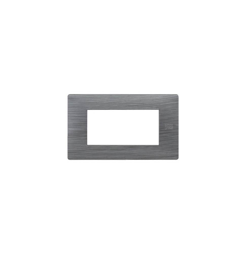 Placca Flexa in Tecnopolimero Alluminio Spazzolato 4 Moduli Urmet 11804.AS