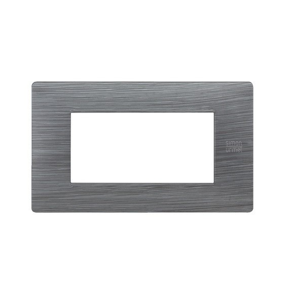 Placca Flexa in Tecnopolimero Alluminio Spazzolato 4 Moduli Urmet 11804.AS