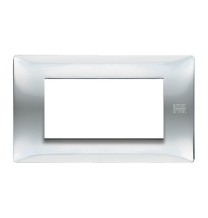 Placca Flexa in Tecnopolimero Inox Lucido 4 Moduli Urmet 11804.IL